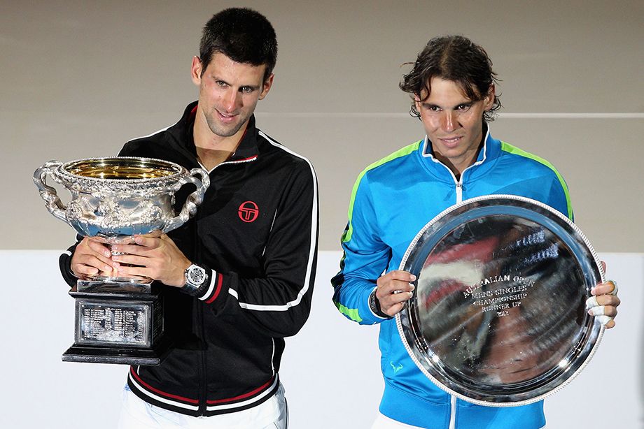 Новак Джокович и Рафаэль Надаль после финала Australian Open — 2012