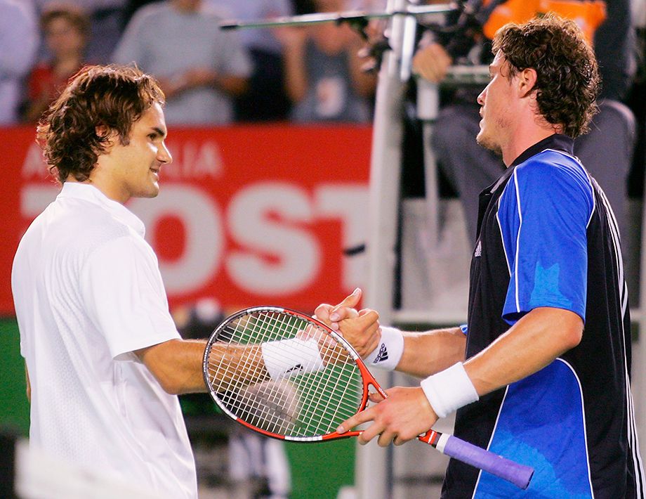 Роджер Федерер и Марат Сафин в полуфинале Australian Open — 2005