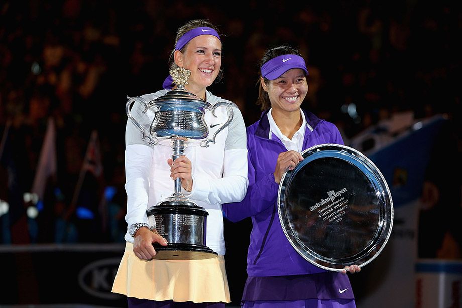 Виктория Азаренко и Ли На после финала Australian Open — 2013