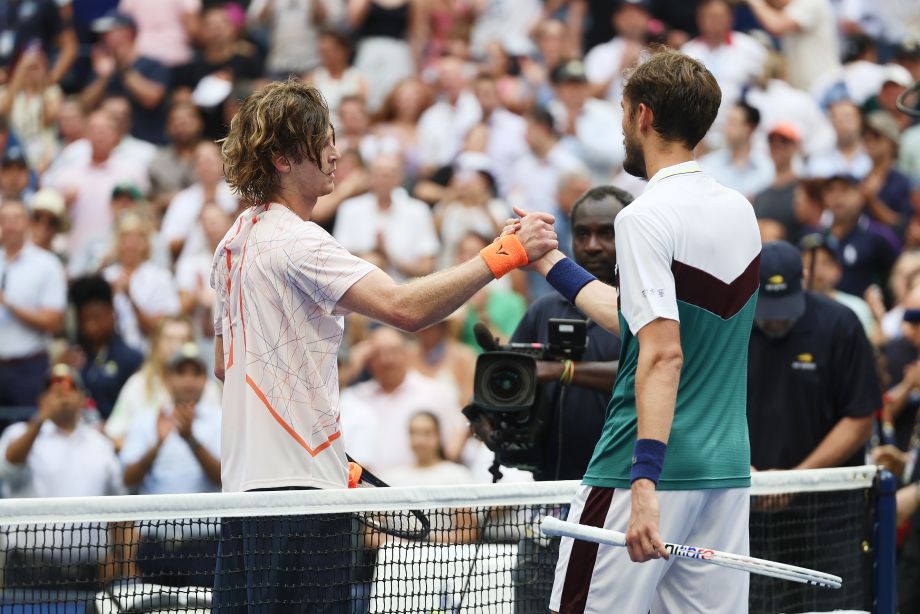 Андрей Рублёв и Даниил Медведев после четвертьфинала US Open — 2023