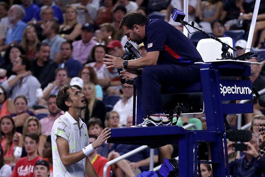 Даниил Медведев спорит с судьёй на US Open – 2019